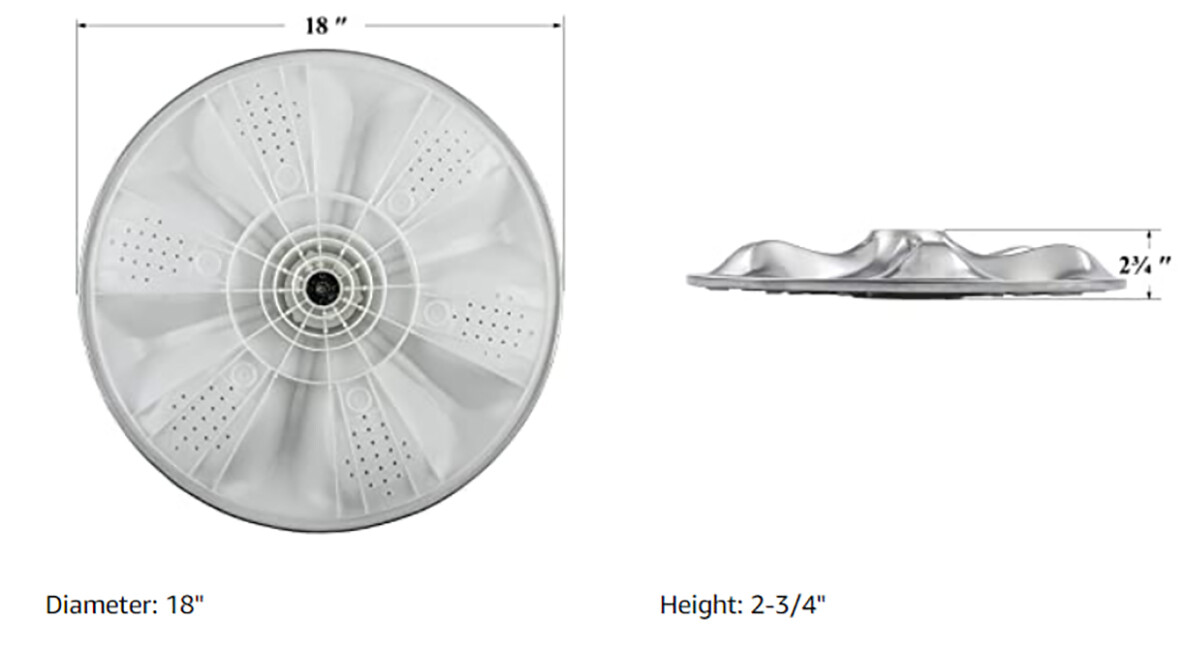 Washplate Pulsator Assembly for LG Top Loading Washer WT1701CV WT5101HW WT5070CW gallery
