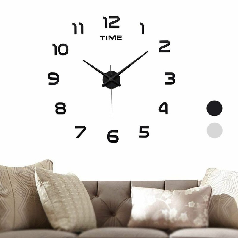 Modern DIY Large Wall Clock 3D Mirror Surface Sticker Home Decor Art Design Hot gallery