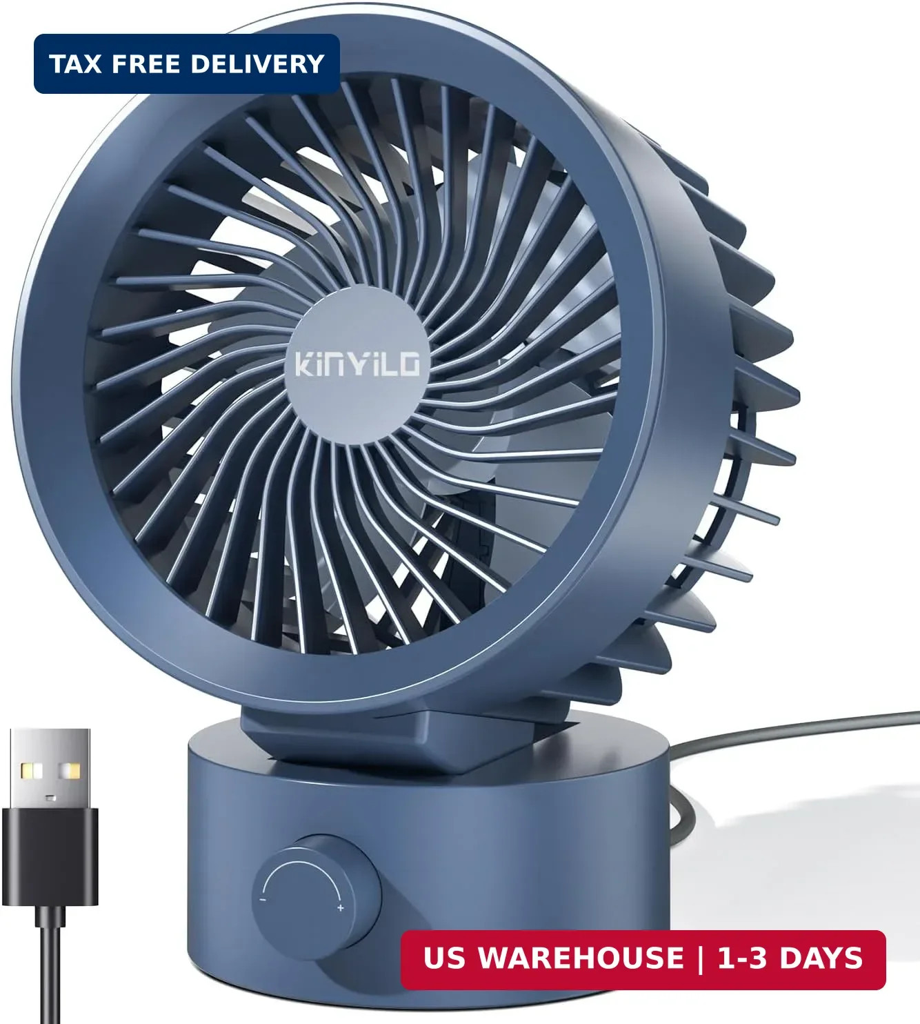 USB Desk Fan Small Quiet, Stepless Speed Flexible Adjust Mini Fans for Home Offi gallery