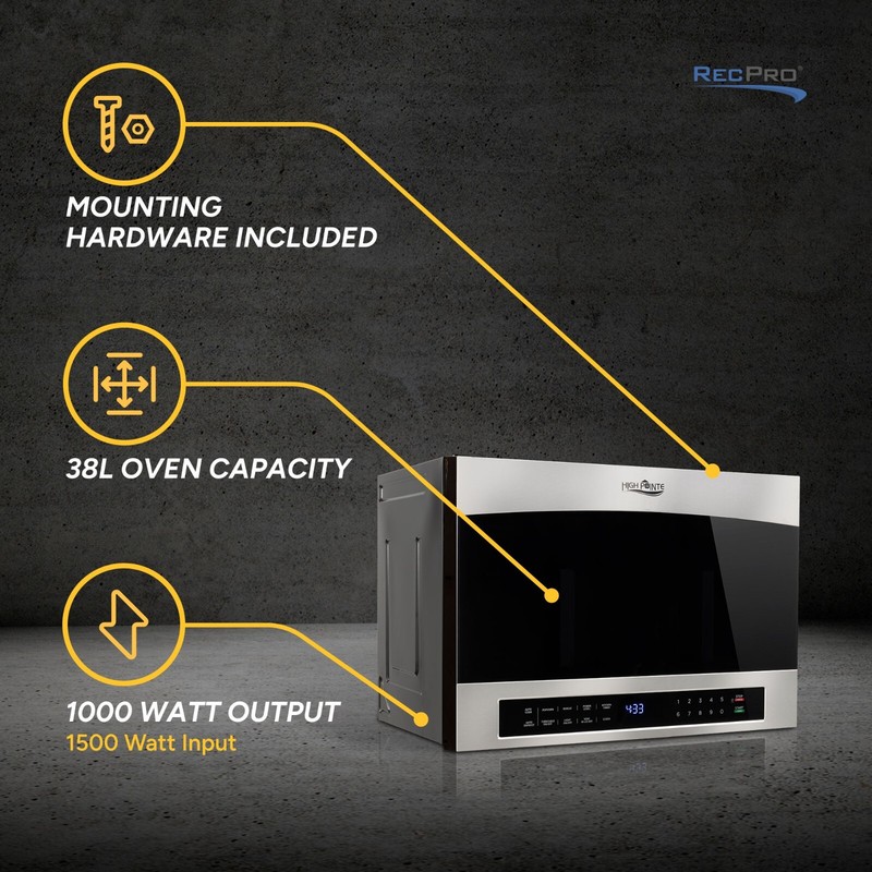 RecPro RV High Pointe 24" Over the Range Microwave | Stainless Steel 1.4 Cu. Ft gallery