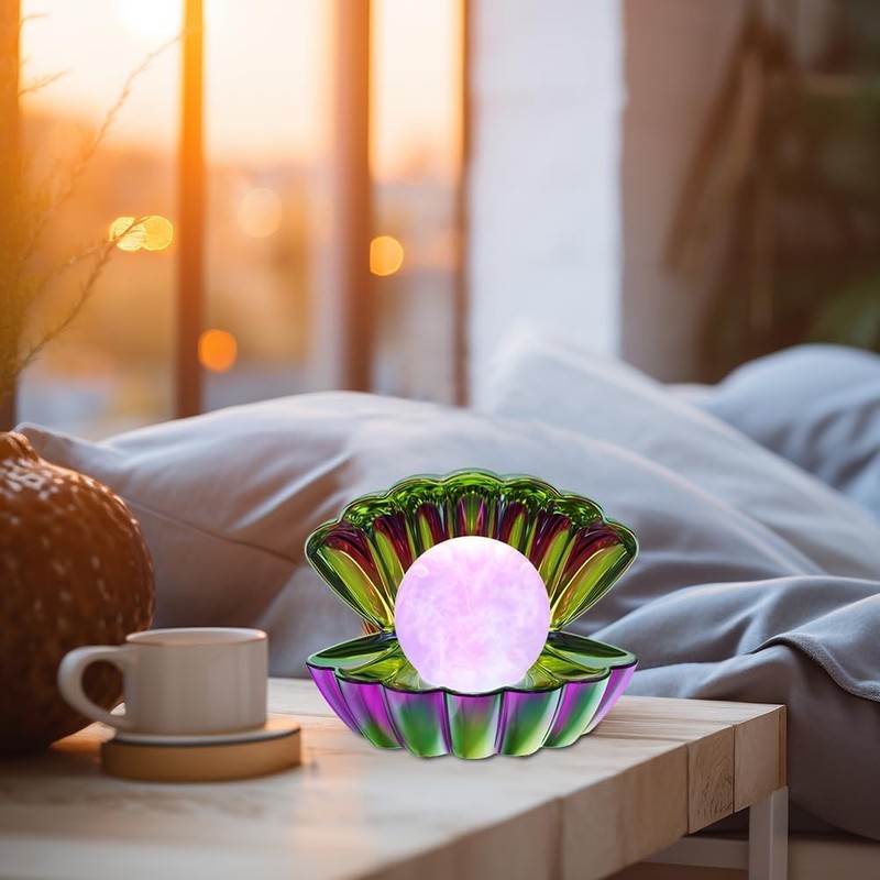 Electroplating Colorful Shell Pearl LED Night Light RGB 8 Colors Changing Lamp gallery