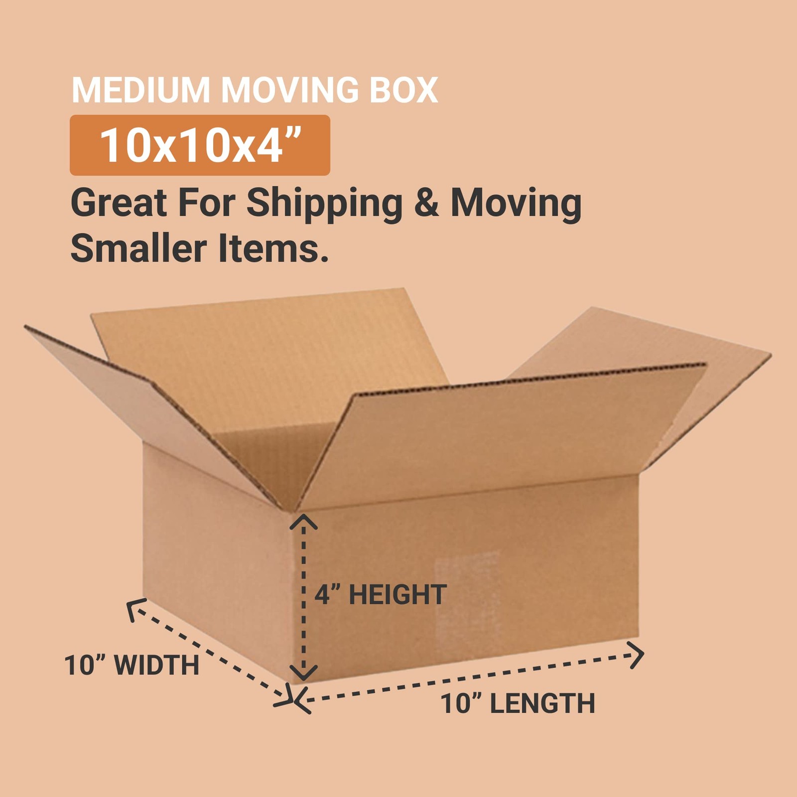 Box Usa Aviditi 10104 Flat Corrugated Cardboard 10 L X 10 W X 4 H Kraft For gallery