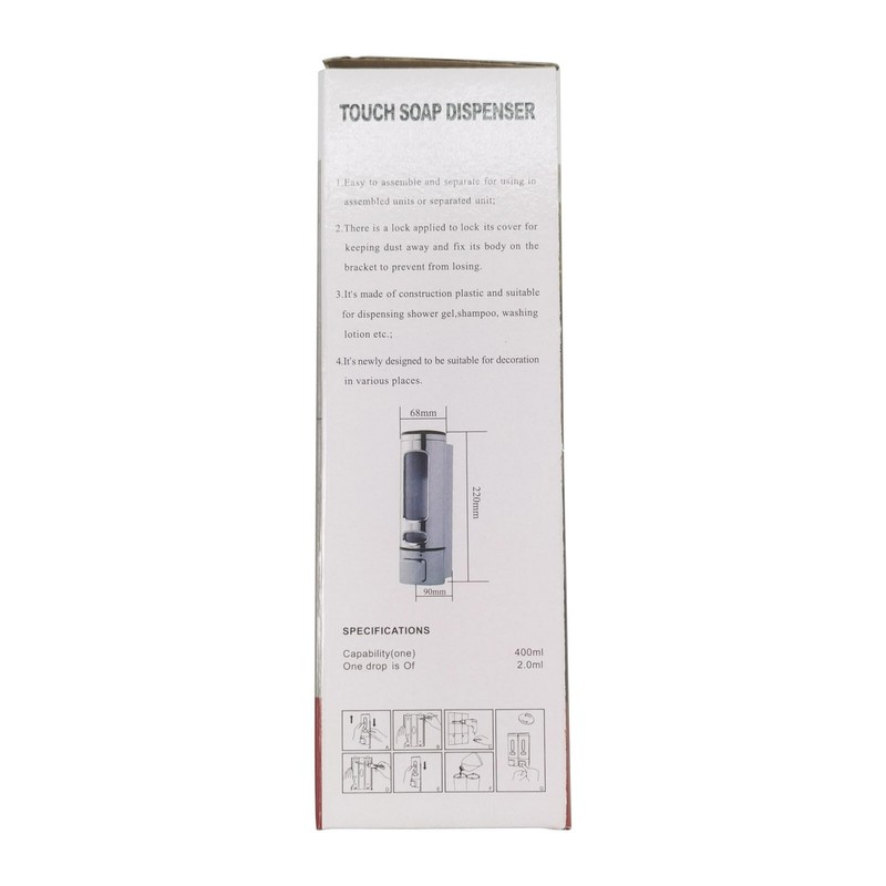 Manual Press Wall Mounted Single Head Soap Dispenser Bathroom Shower Gel Liquid gallery