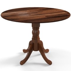 Modern Round Dining Table Solid Wood Resistant Living Room w/Curved Trestle Legs