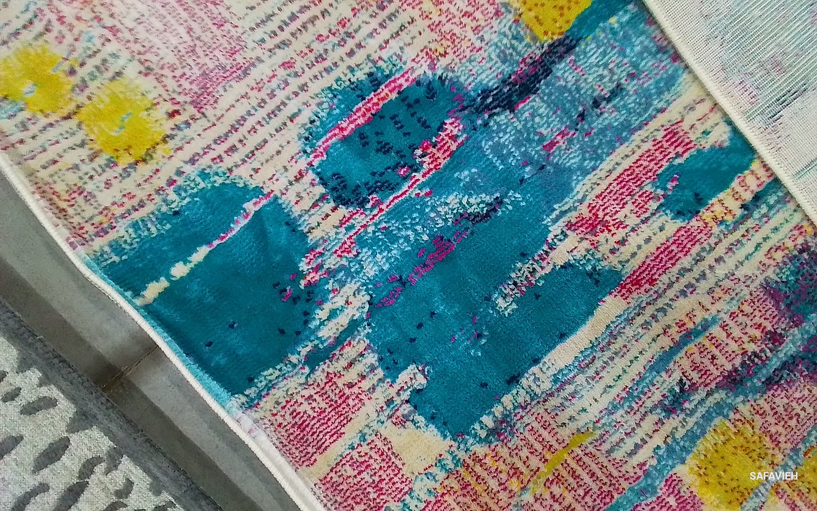 PINK / TURQUOISE 5'-3" x 7'-7" Back Stain Rug Reduced Price 1172797278 LLN375U-5 gallery