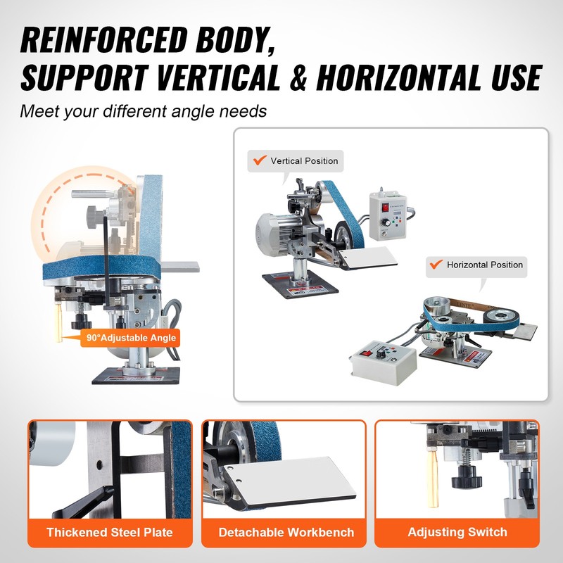 Belt Grinder Sander 30 x 1-Inch Variable Speed with VFD 2 Grinding Moulds gallery