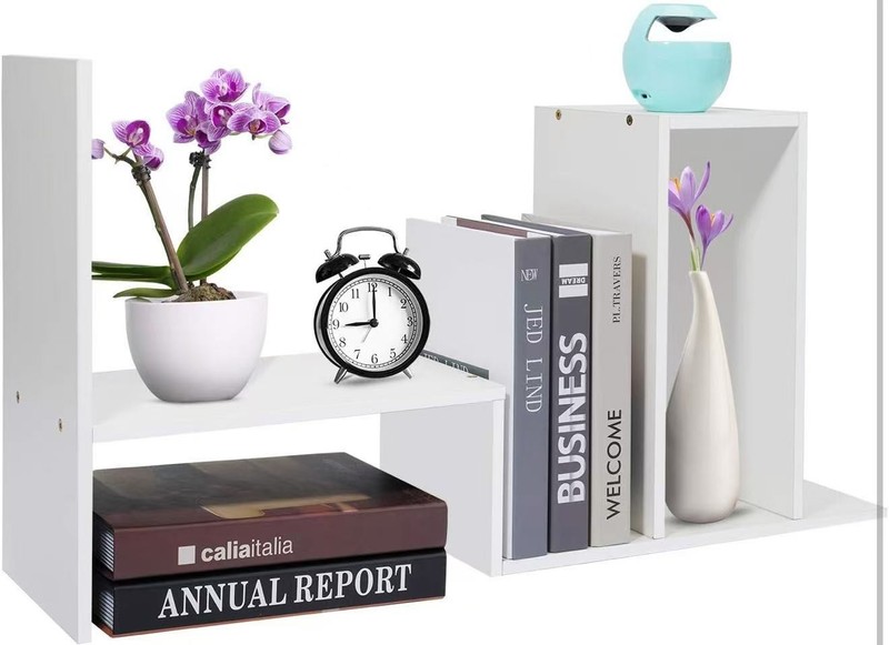 Desk Shelf, Adjustable Desktop Storage Organizer, Wood Display Shelf Rack, Offic gallery