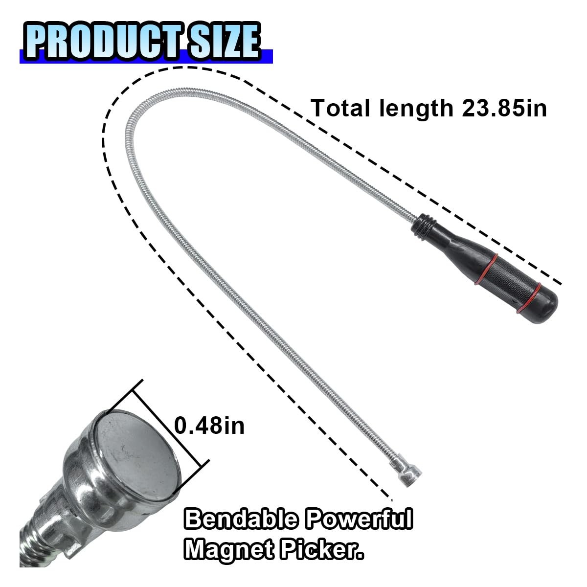 Flexible Magnetic Pickup Tool, 24" Long Bendable Extension Magnet Pick-Up Ret... gallery