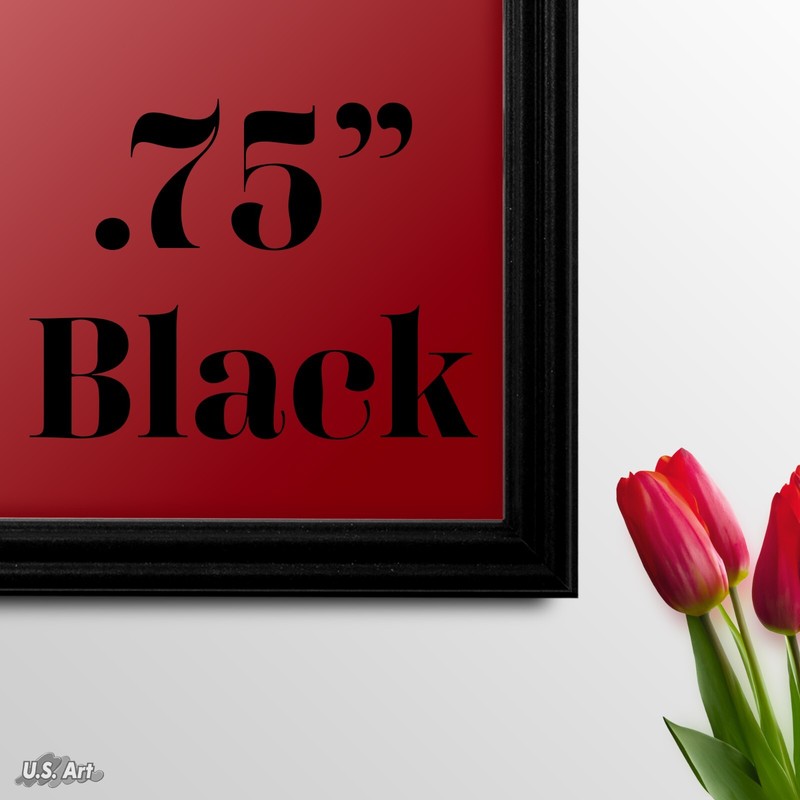 US ART Frames 0.75" Black Solid Poplar Wood Picture Poster Frames S-B gallery