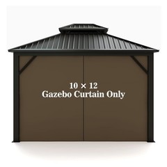 Gazebo Universal Replacement Privacy Curtain – Hugline 10′ x 12’Gazebo Side Wall