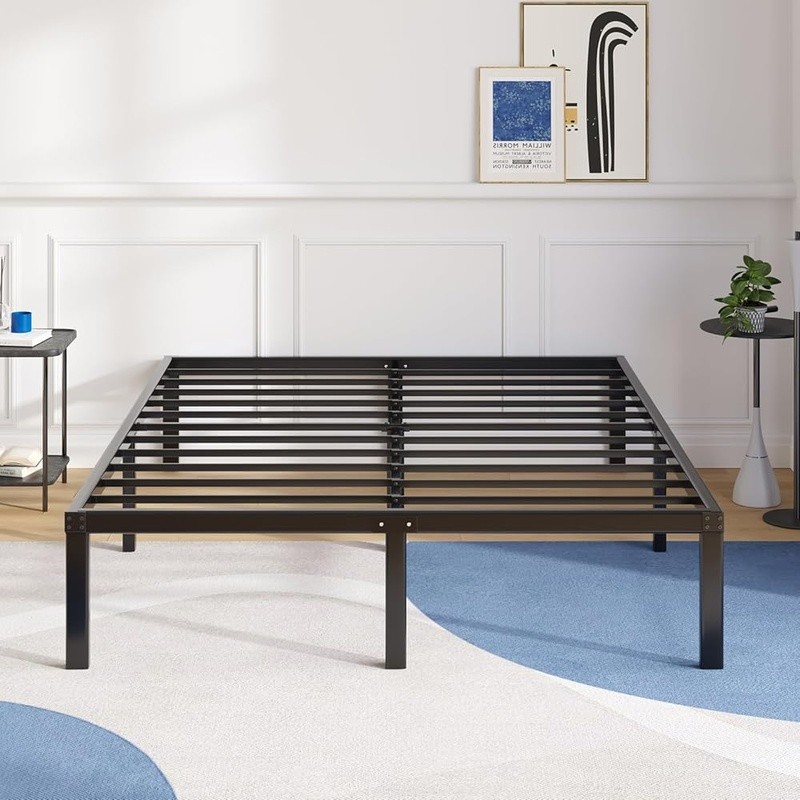 Sturdy Full Metal Bed Frame Easy Assembly Squeak Resistant Storage Solution New gallery