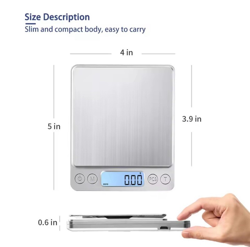 SUPER SENSITIVE KITCHEN SCALE 0.1g/3KG BATTERY ELECTRONIC DIGITAL LED gallery