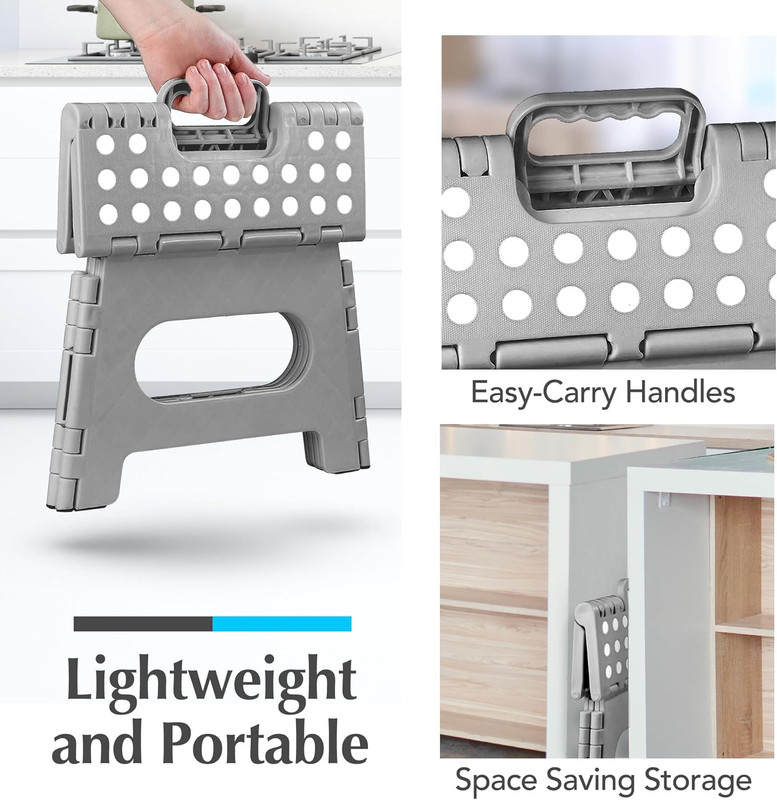 Folding Lightweight Step Stool - Sturdy Enough to Support Adults - Opens Easy wi gallery