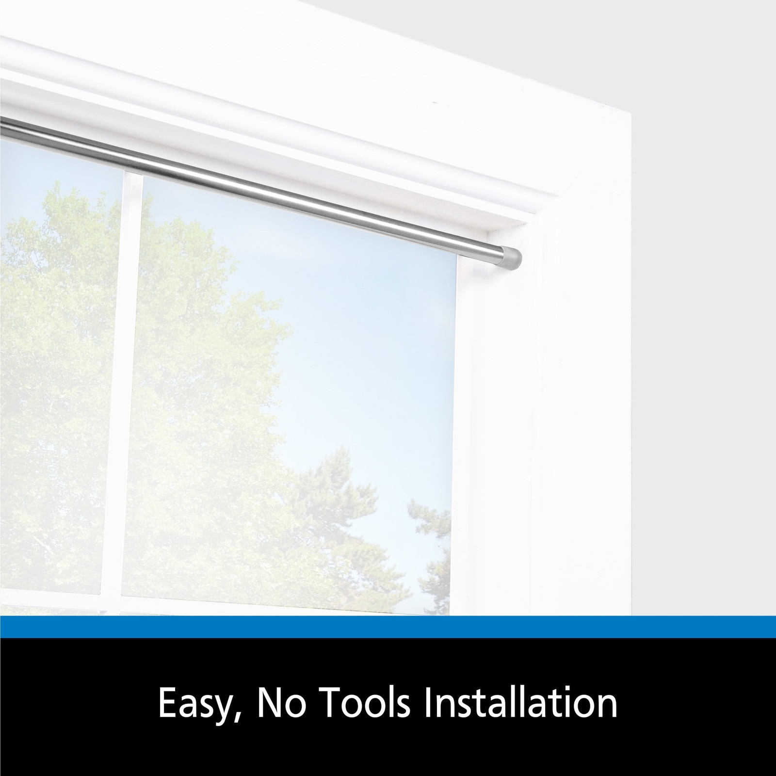 Mainstays 48-75 in. Adjustable Spring Tension Curtain Rod, 5/8 in. gallery
