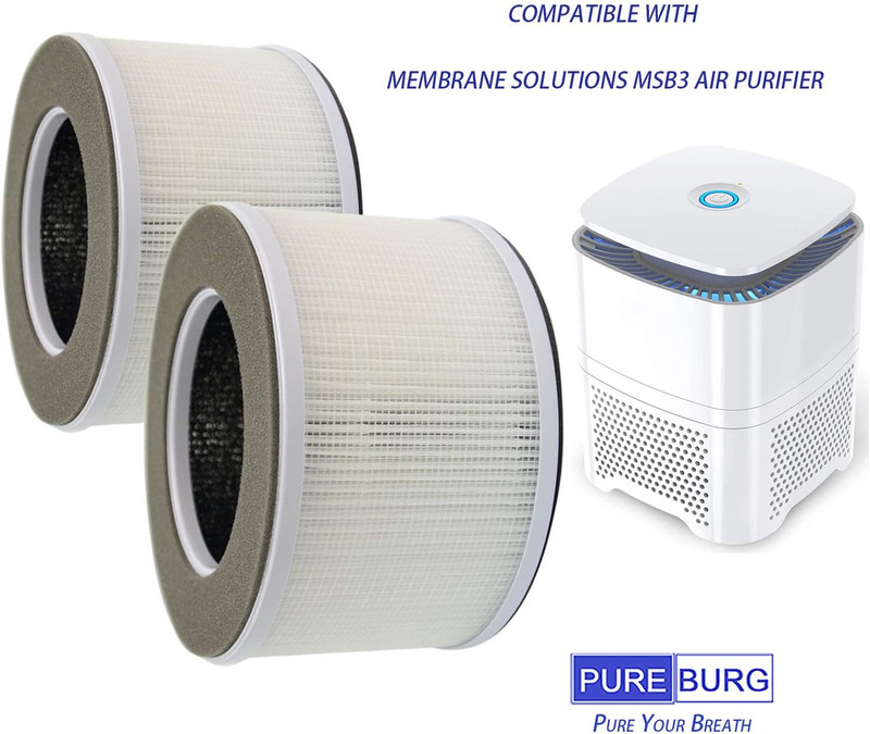 Replacement Filters Compatible with Membrane Solutions MSB3 Air Purifier,2-Pack gallery
