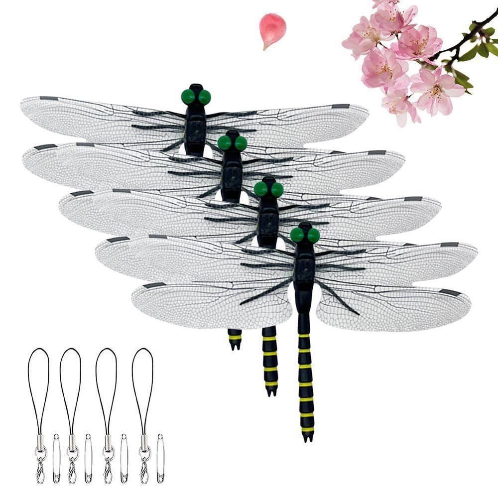 Simulation Dragonfly Insect Model Mosquito Repellent For Garden 4 Pcs