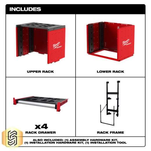 Milwaukee 48-21-8070 PACKOUT Rack Kit – Heavy-Duty Wall Storage, 50 lb Capacity gallery