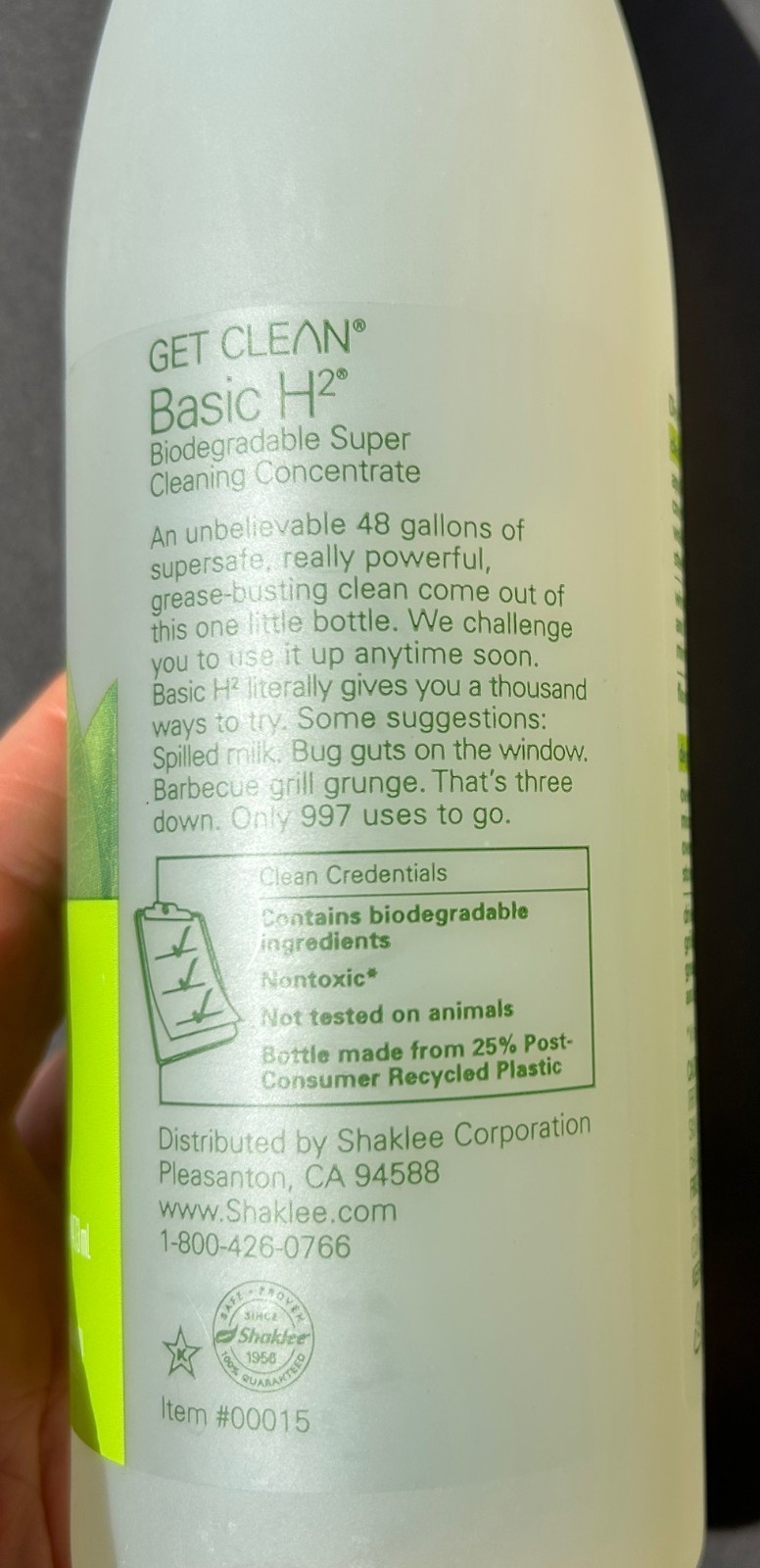 Shaklee Basic H2® Biodegradable Concentrated Cleaner 16 oz. No Animal testing gallery