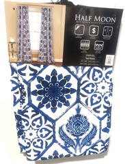 2pk 52″x84″ Light Filtering Botanical Garden Curtain Panels Navy – Lush Décor