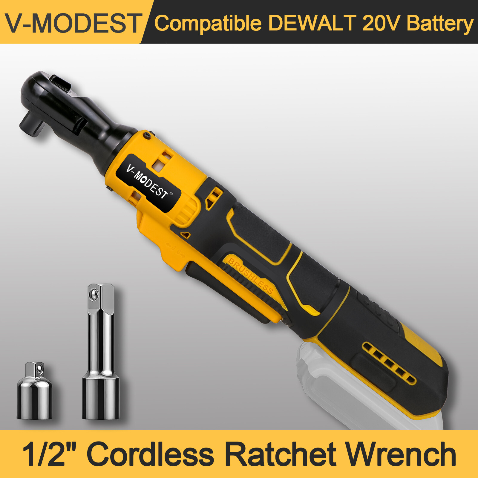Compatible Dewalt 20V Max Brushless Cordless 1/2" & 3/8" Ratchet Wrench 95Ft-lbs gallery