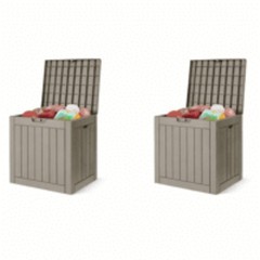 30 Gallon Deck Boxes 2 Pack, Waterproof Outdoor Storage Box for Cushions