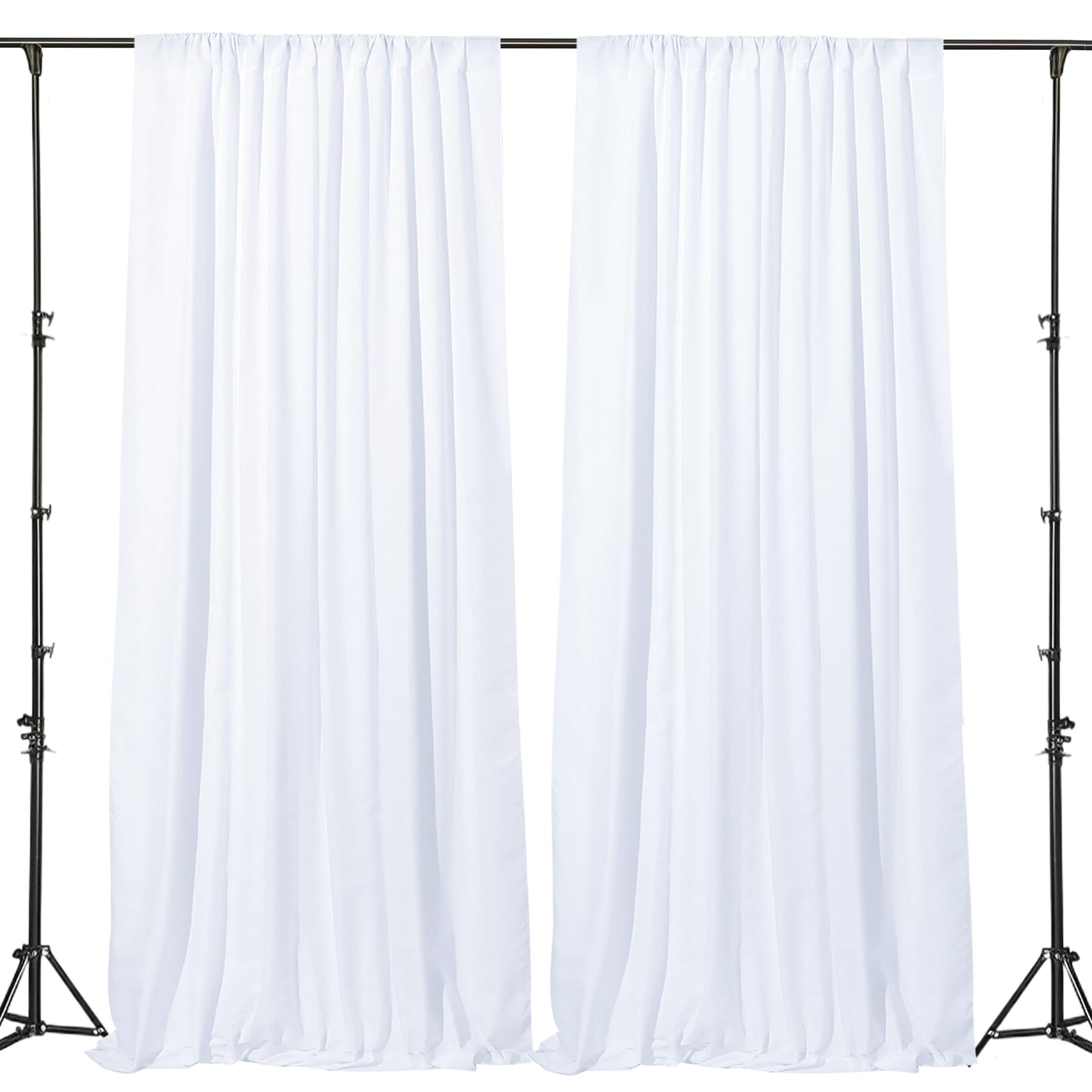 10 FT x 10 FT White Backdrop Curtain - Polyester Backdrop Curtain Panels with... gallery