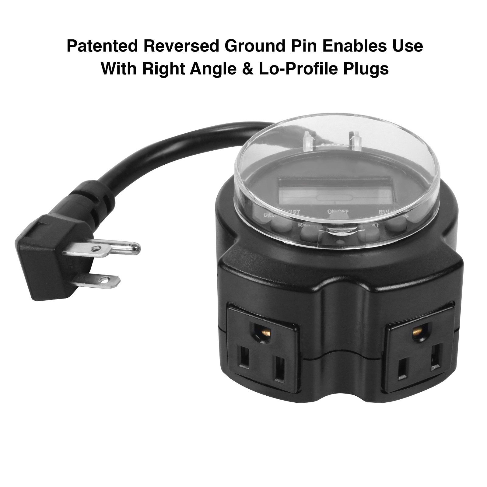 CP Black 2-Outlet EZ Digital Outdoor Timer, Program Repeats Every 24h CP50004 gallery