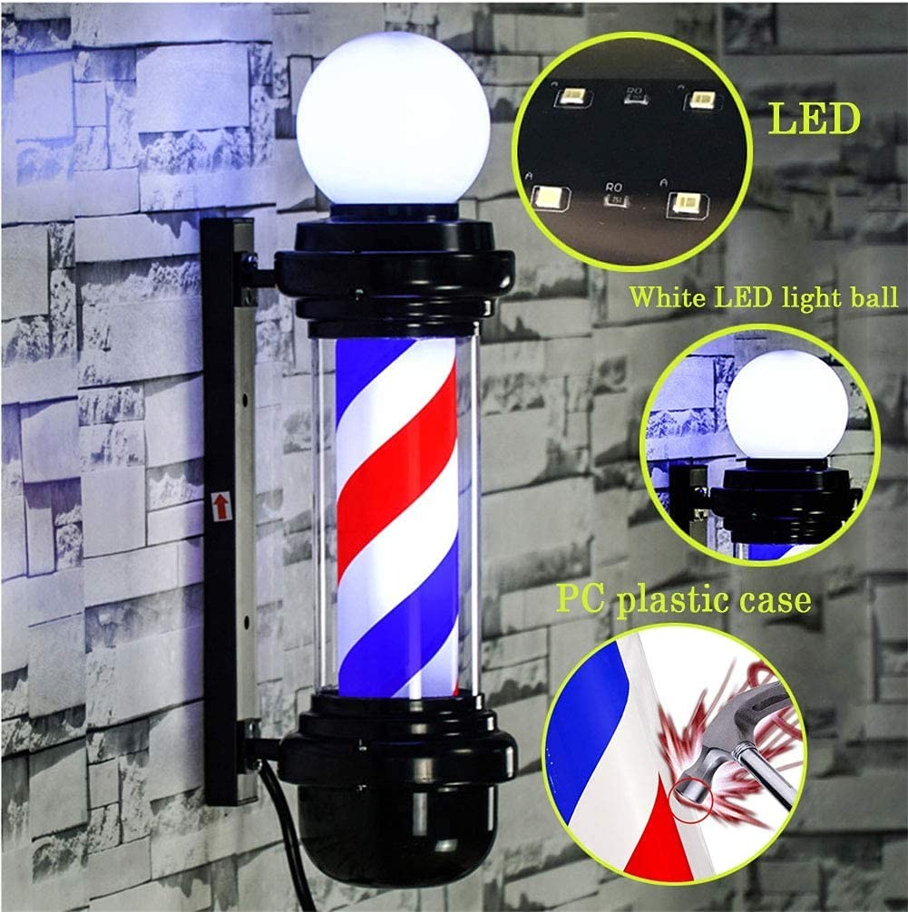 35 Inch Barber Pole Light, Classic Style Hair Salon Barber Shop Open Sign, Ba... gallery