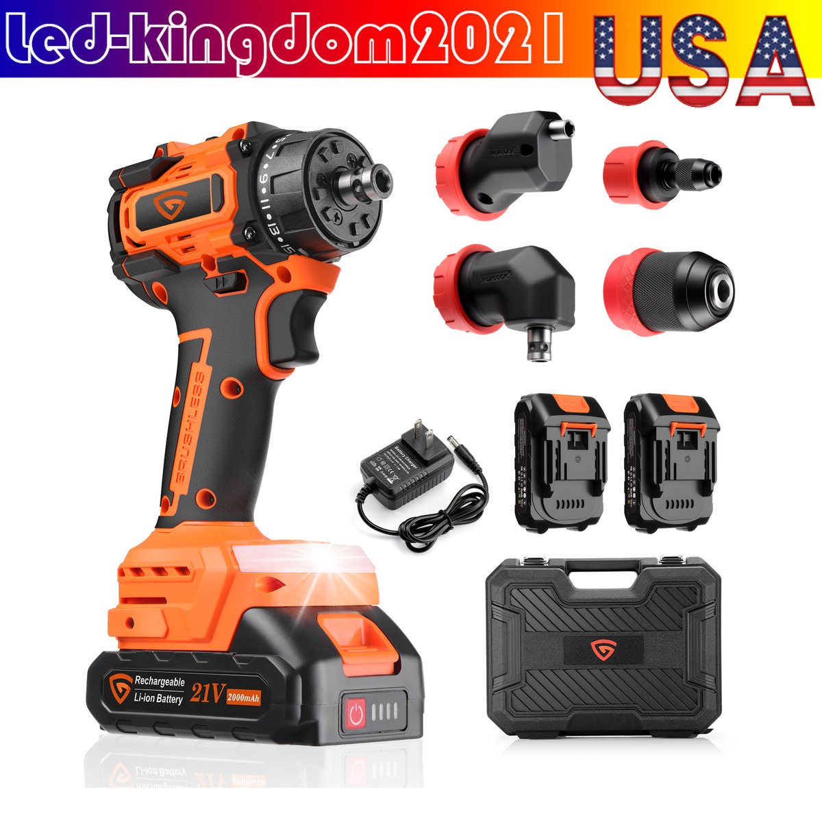 21V Cordless Impact Gun 1/2 Inch Brushless High Torque Kit Battery Included Home gallery