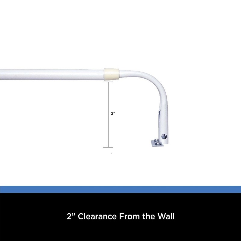 (6 pack)2"Basic Metal Wrap Around Adjustable Curtain Rod,28-46"Adjustable Length gallery