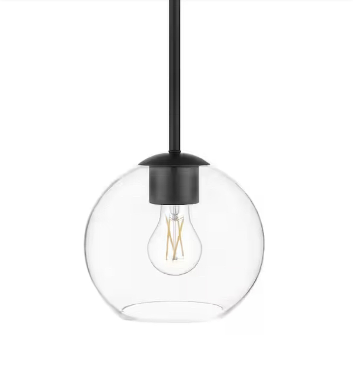Home Decorators Collection Vista Heights 7.9" 1-Light Matte Black Globe Pendant gallery