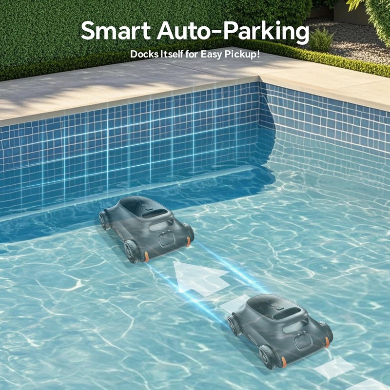 SAT 10 Cordless Robotic Pool Cleaner/Vacuum, 180 Mins Runtime, Up to 2000 Sq.ft gallery