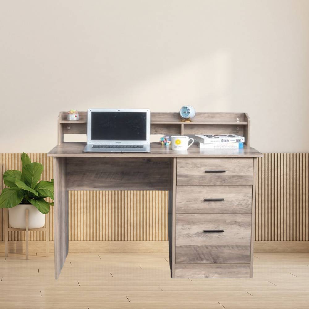 Gray Embossed Particleboard with Triamine Laminated Desktop Layer Computer Desk gallery