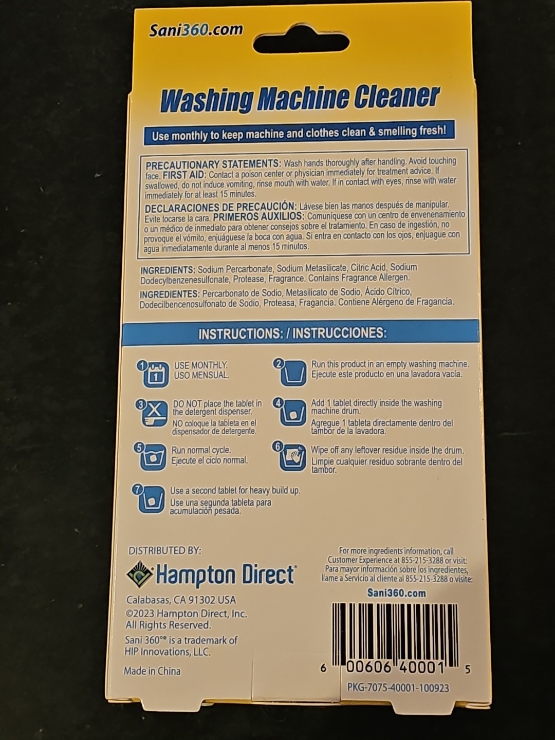 SANI 360 Washer Machine Cleaner 6 Tablets gallery