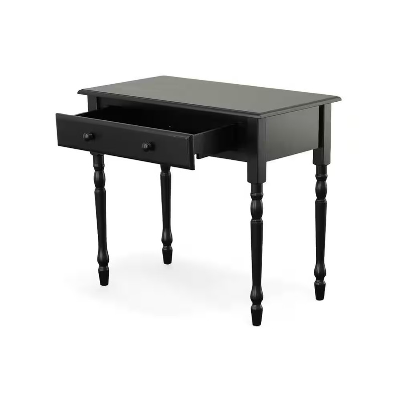 34 In. Rectangular Antique Black Writing Desk with Keyboard Tray gallery