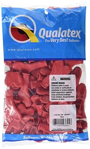 6" Standard Red Heart Balloons, Pack Of 100 gallery