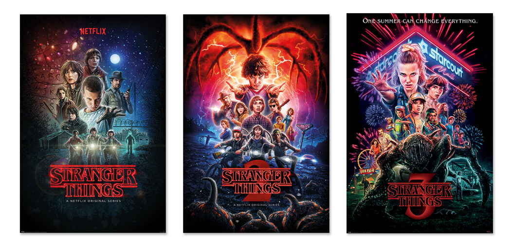 STRANGER THINGS - SEASON 1, 2 & 3 - TV SHOW POSTER SET 2 (REGULAR STYLES) gallery