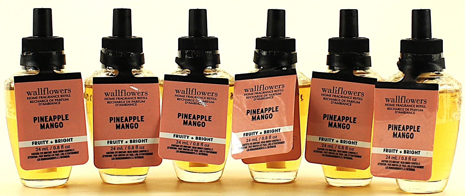 QTY 6 - Bath & Body Works PINEAPPLE MANGO Wallflowers Home Fragrance Oil Refills gallery