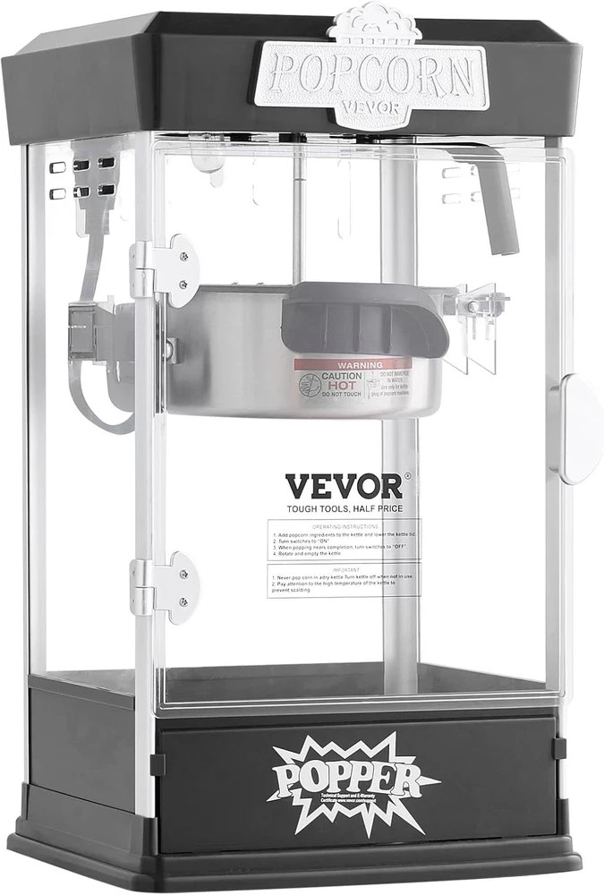 Vevor Popcorn Maker 480W Popcorn Popper Machine 4 Oz Kettle Makes 1.5 Gallon gallery