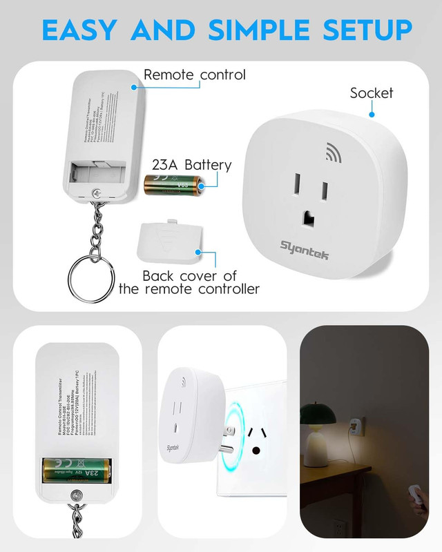 Remote Control Outlet Wireless Light Switch for Household Appliances, 200Ft Long gallery