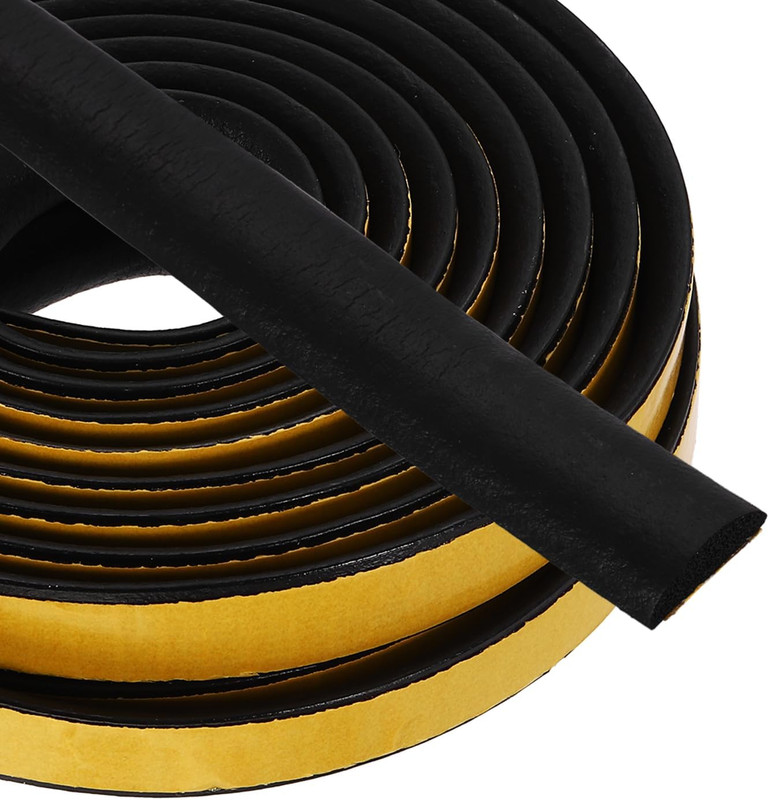 16.4FT Solid Rubber Weather Stripping, 3/5" W x 1/5" H Self Adhesive D Shape ... gallery
