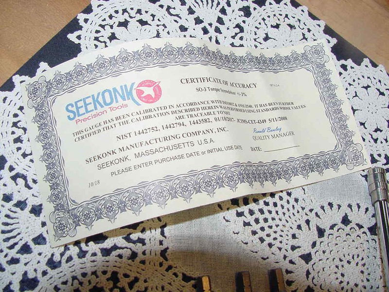 Seekonk SO-3 Torque Screwdriver Range 0-3 Inch Ounces +/- 3%, w/Certificate Used gallery