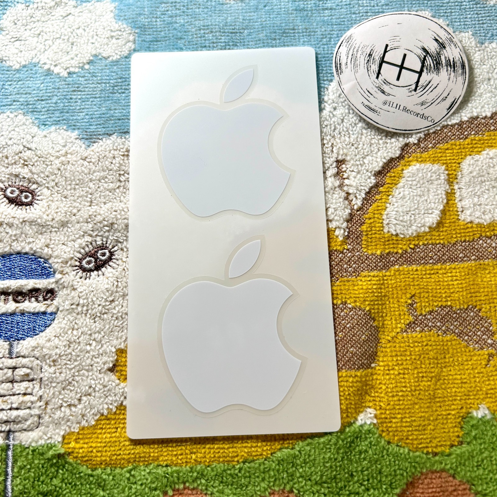 Apple Official Logo Sticker Set of 2 Laptop Decal 2" White OEM Original gallery