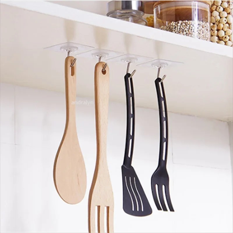20-40pcs Adhesive Sticky Hooks Heavy Duty Clear Wall Seamless Hooks Hangers US gallery