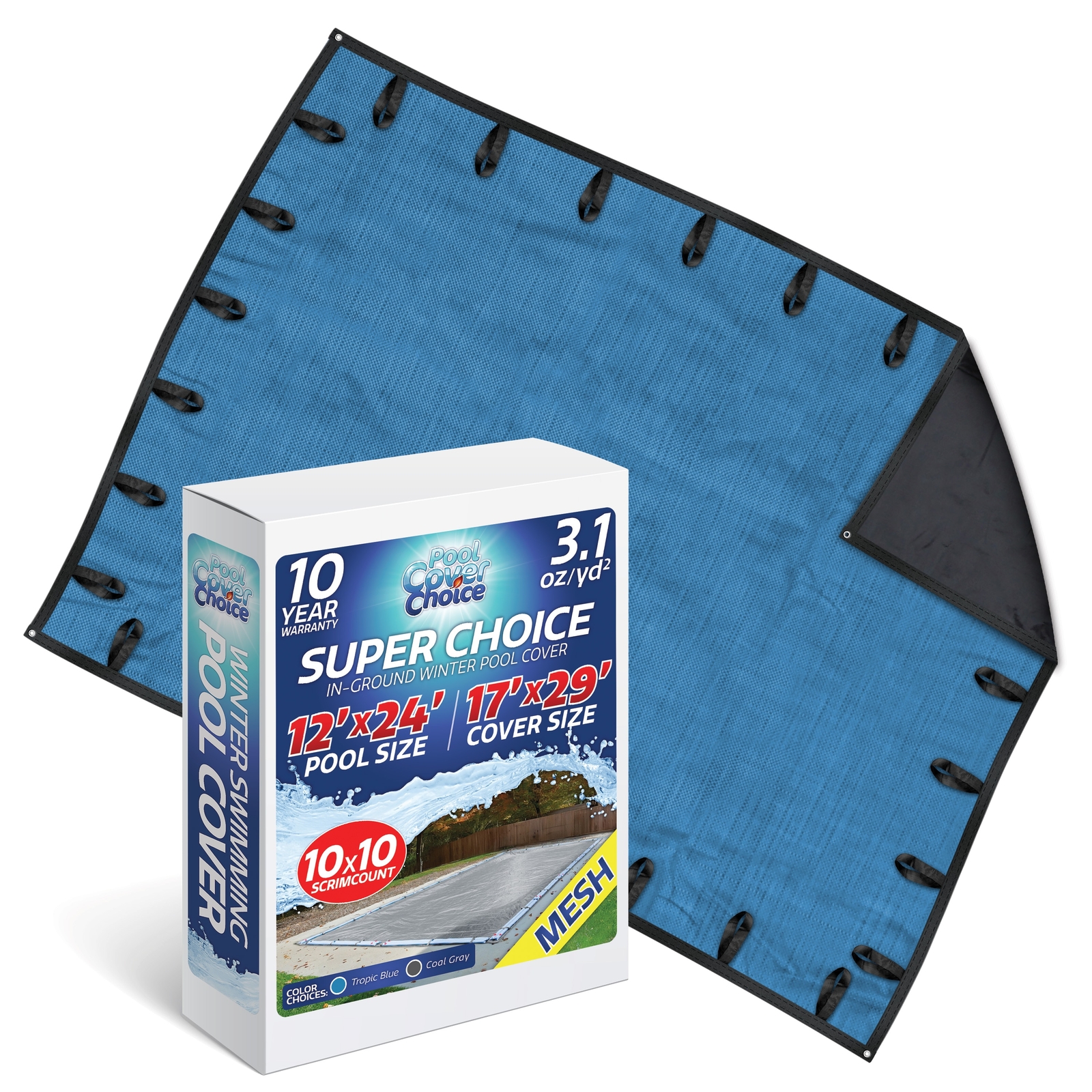 PoolCoverChoice Winter Swimming Pool Cover for 12 ft x 24 ft Rectangular Pool gallery