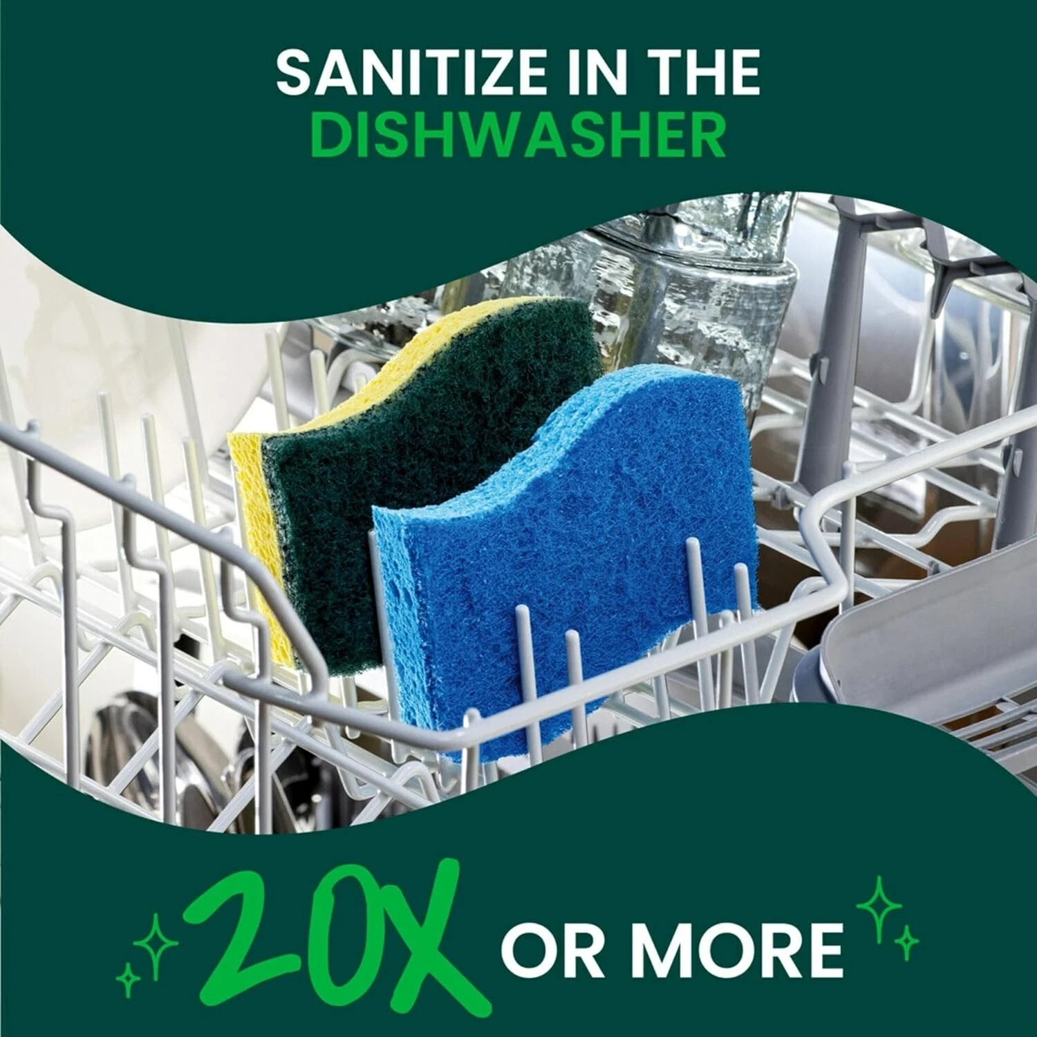 Scotch-Brite Zero Scratch Scrub Sponges, 6 Kitchen Sponges for Washing Dishes gallery