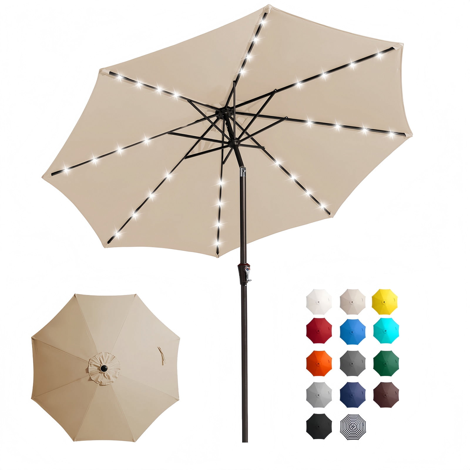 FUNDAZE 9FT Solar LED Patio Umbrella Tilt Crank (Beige, FREESHIP) gallery