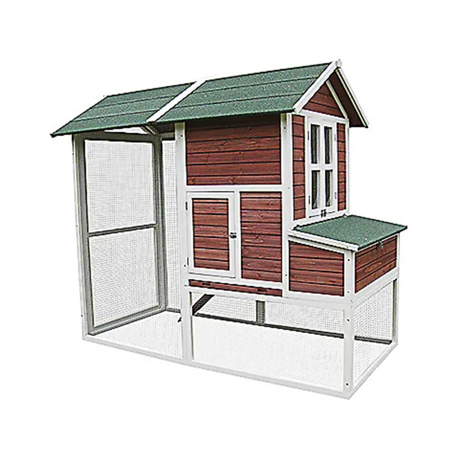 My Backyard Farm Chicken Ranch Coop with PVC Roof and Vent Window, Dark Red gallery