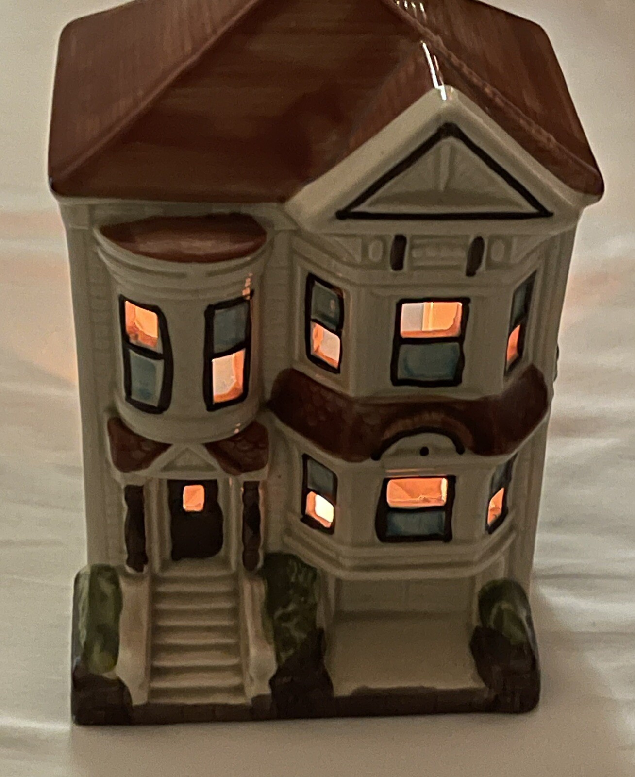 Beacon Hill Victorian House Ceramic Tea Light Votive Candle Holder 7 1/2”H gallery