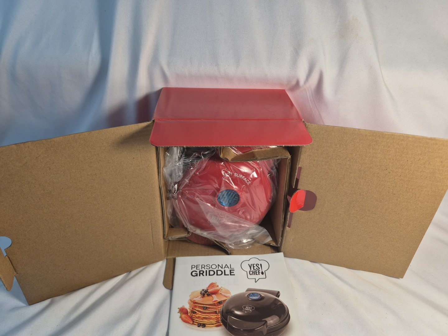 Yes! Chef Personal Griddle w/ Instructional Manual & Recipe Guide, Red New W/Box gallery
